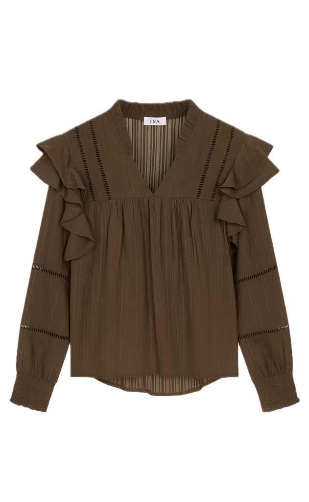 Say INA Copenhagen Skjorte - Ditte - Dark Brown