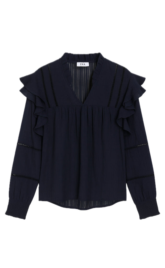 Say INA Copenhagen Skjorte - Ditte - Navy Blue