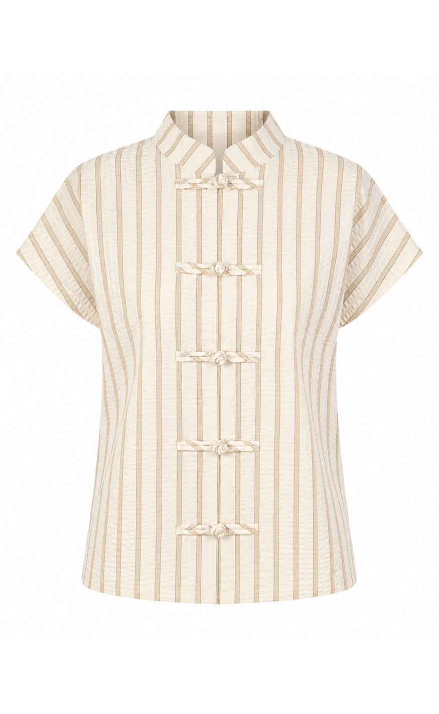 Say INA Copenhagen Topp - Louise - Beige Striped
