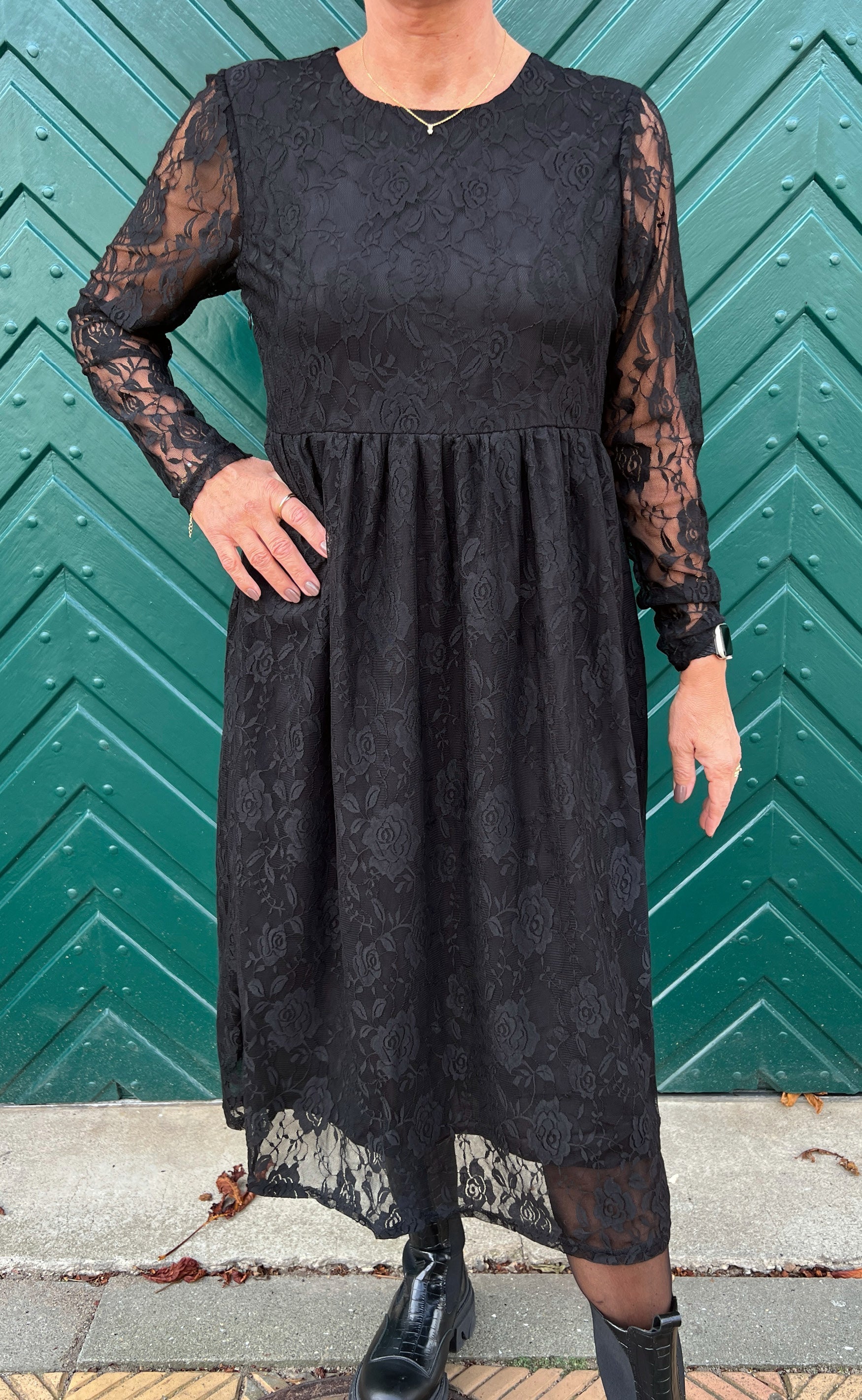 INA Copenhagen Kjole - Liva - Black Flower Lace