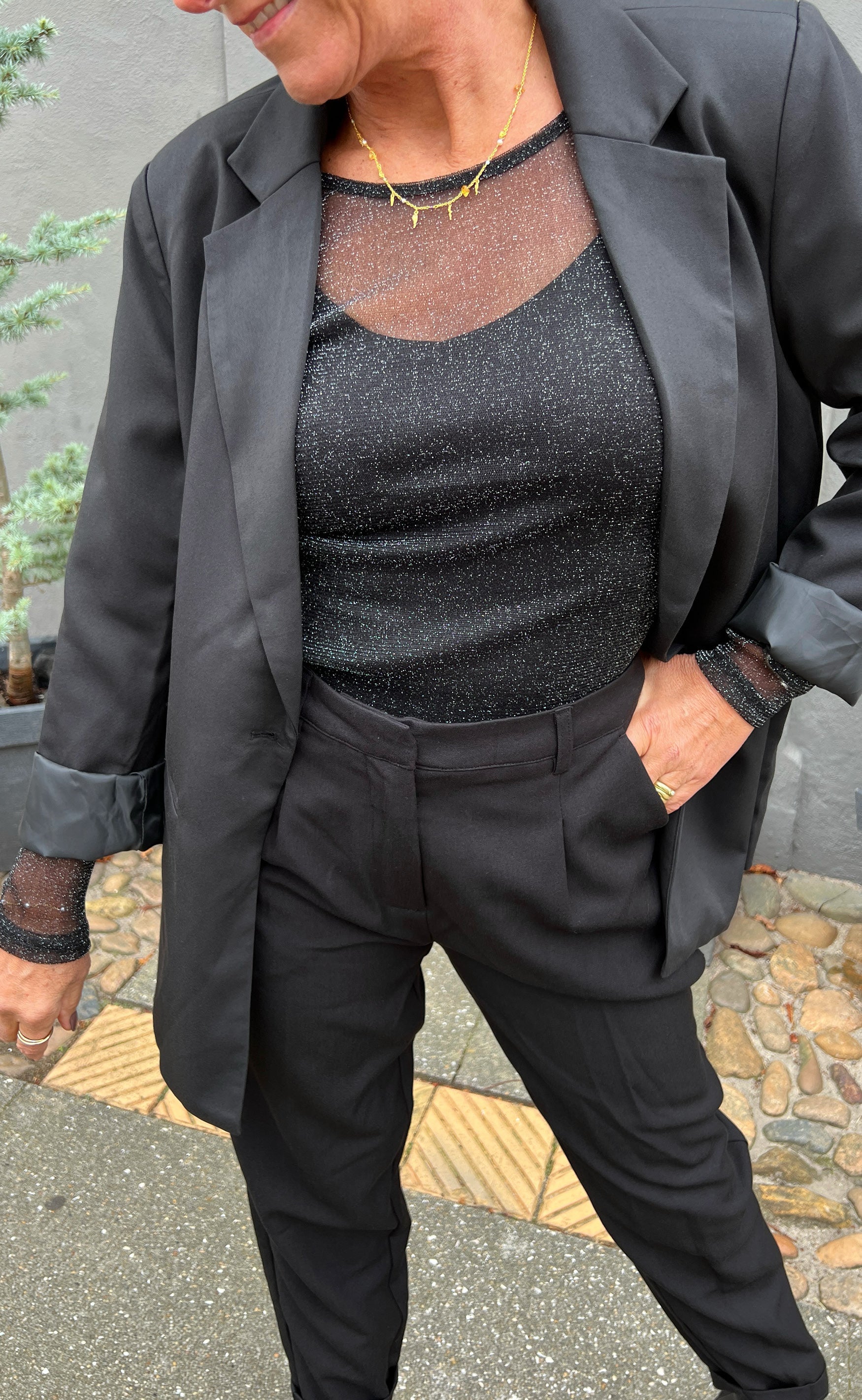 INA Copenhagen Bluse - Sofia - Black Glitter