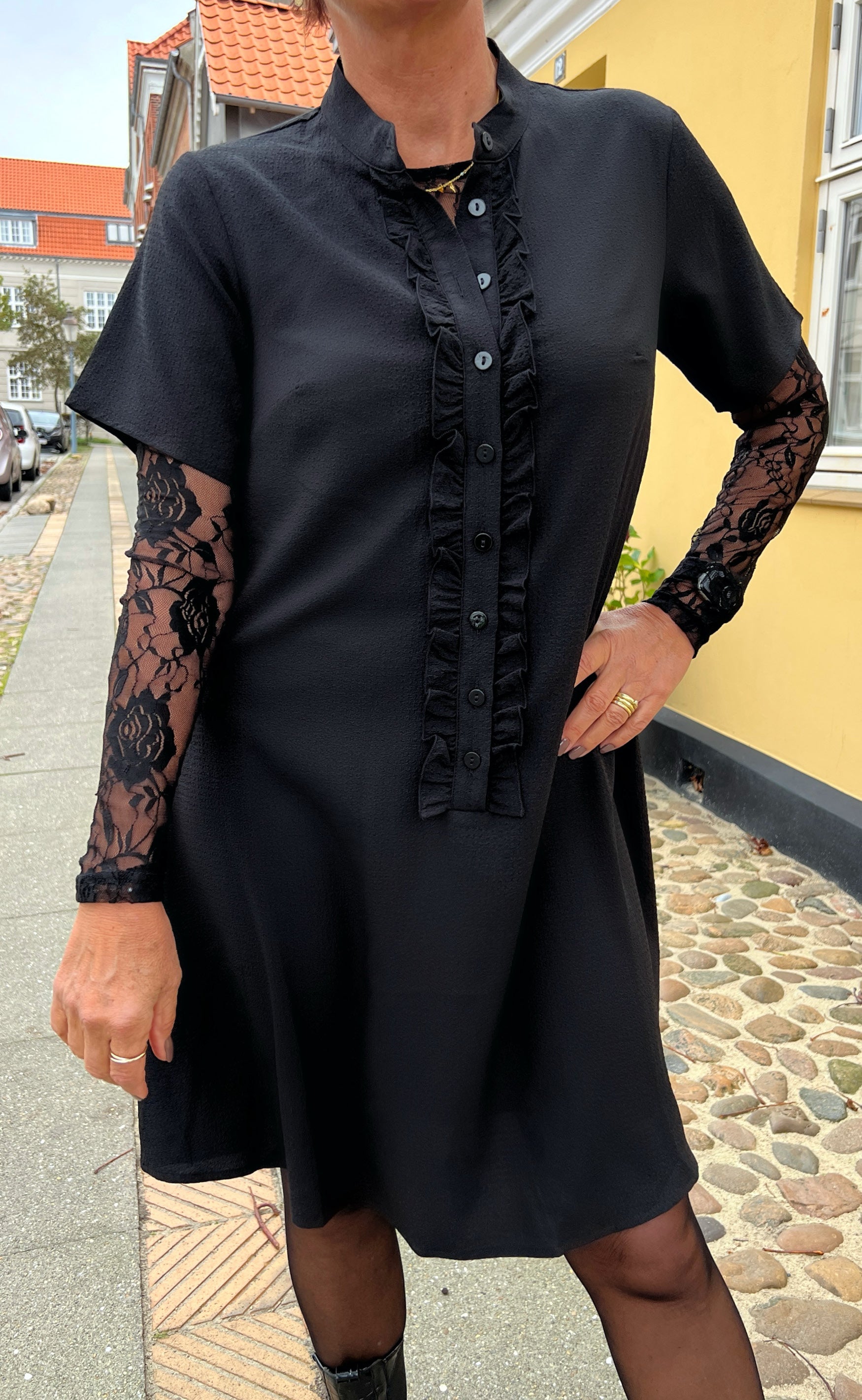 INA Copenhagen Bluse - Sofia - Black Flower Lace