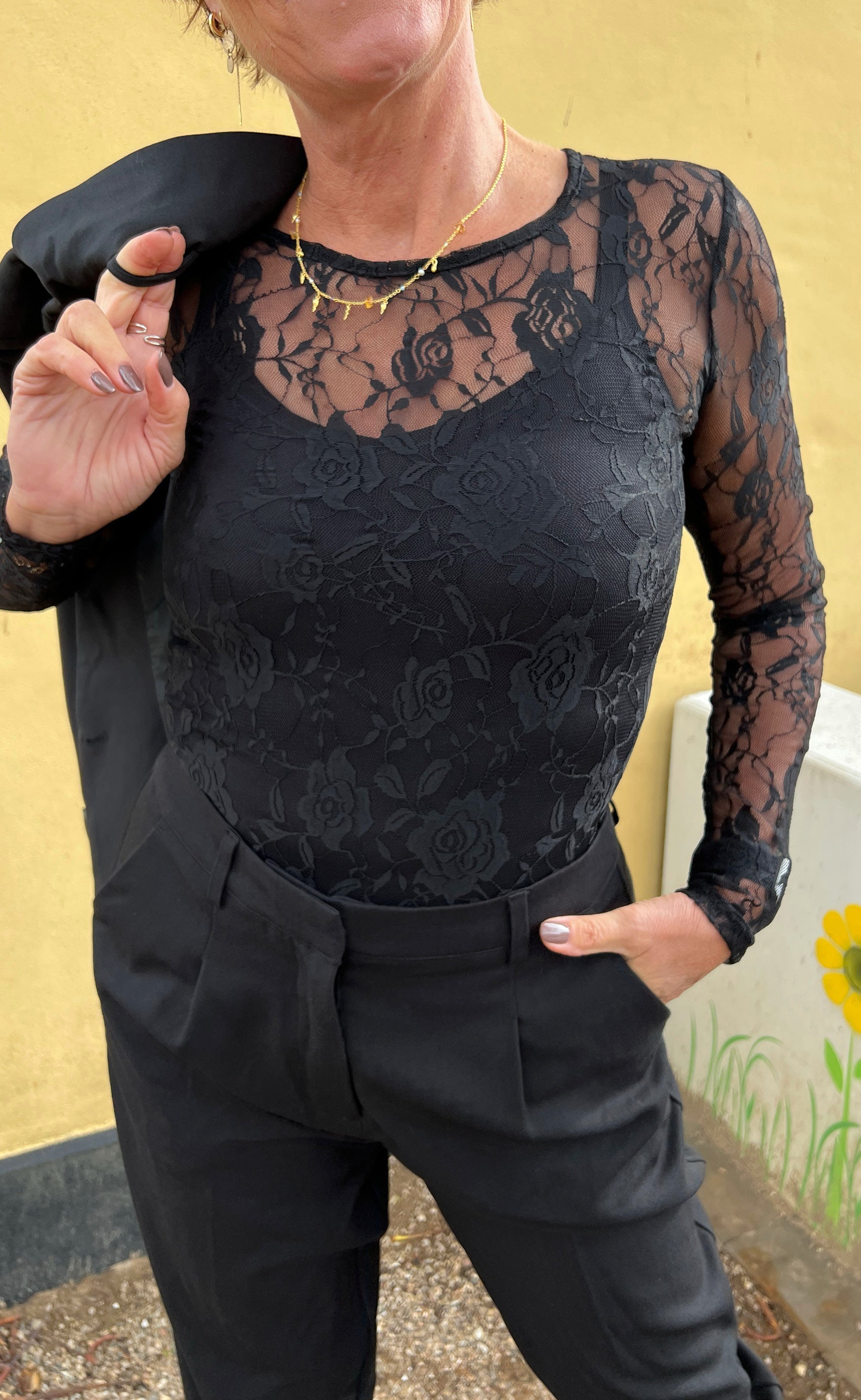 INA Copenhagen Bluse - Sofia - Black Flower Lace