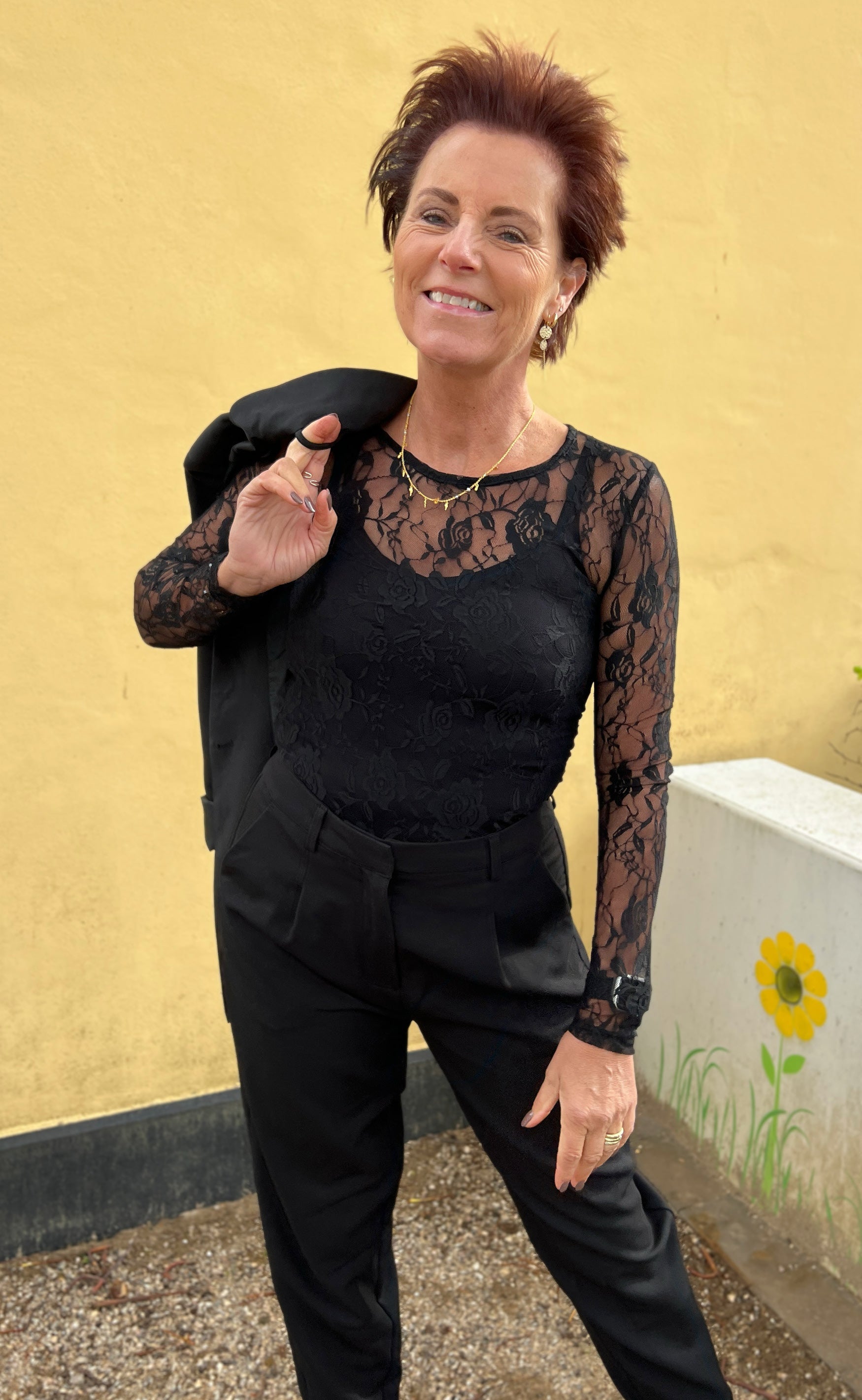 INA Copenhagen Bluse - Sofia - Black Flower Lace