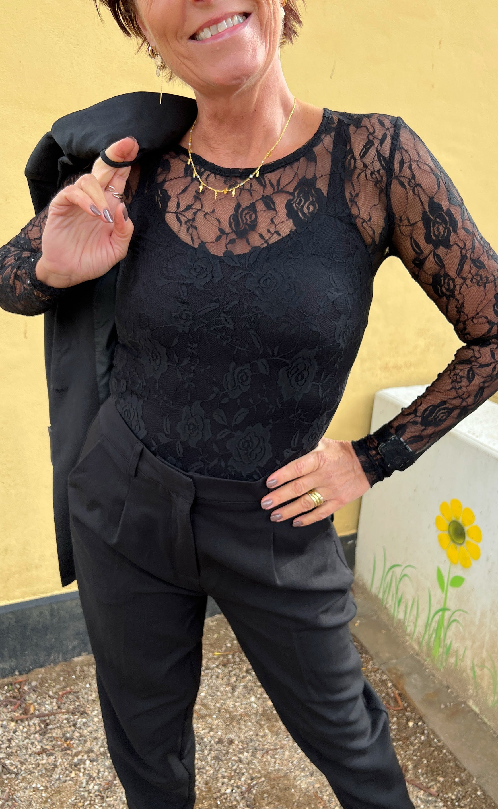 INA Copenhagen Bluse - Sofia - Black Flower Lace