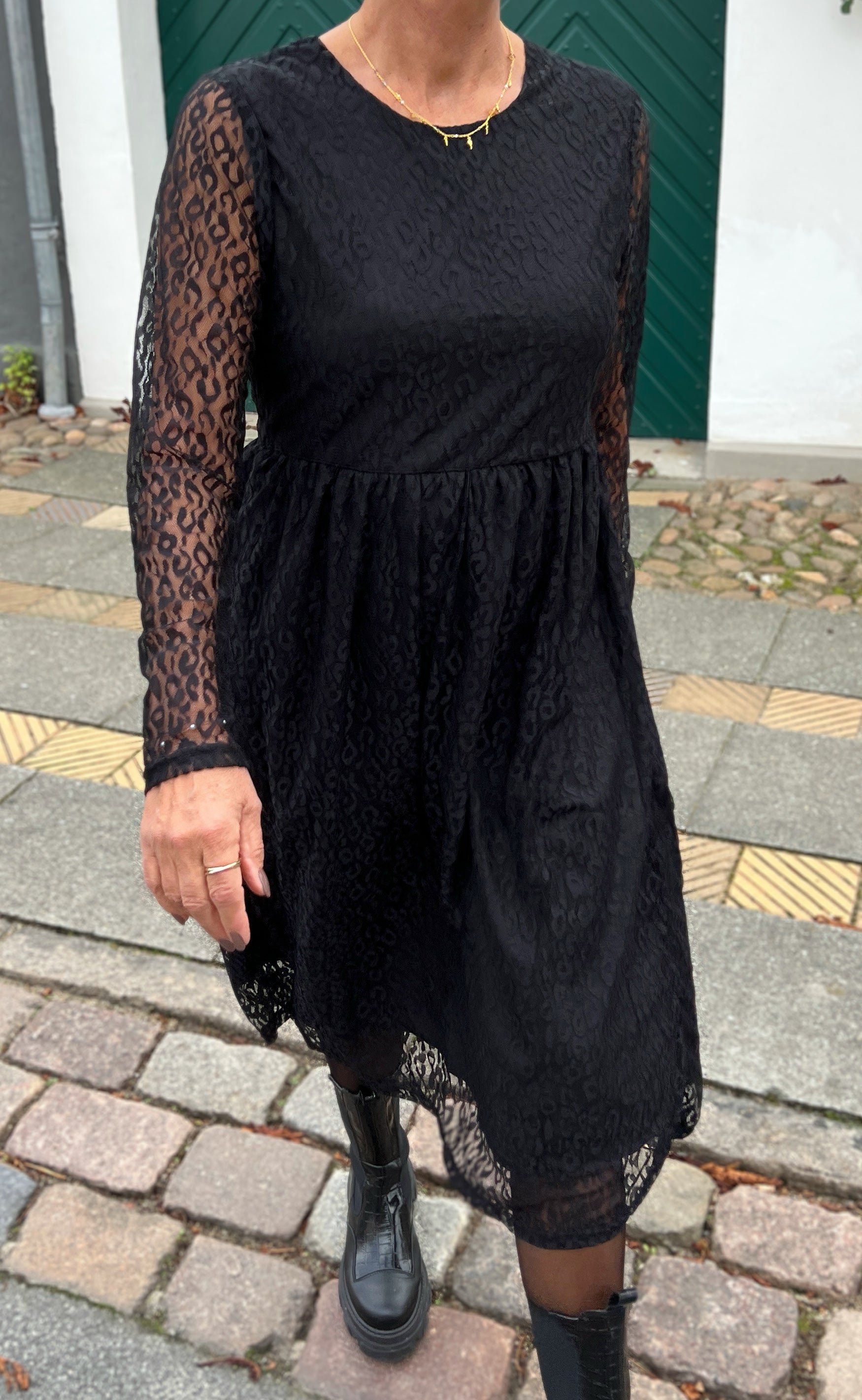 INA Copenhagen Kjole - Liva - Black Leopard Lace