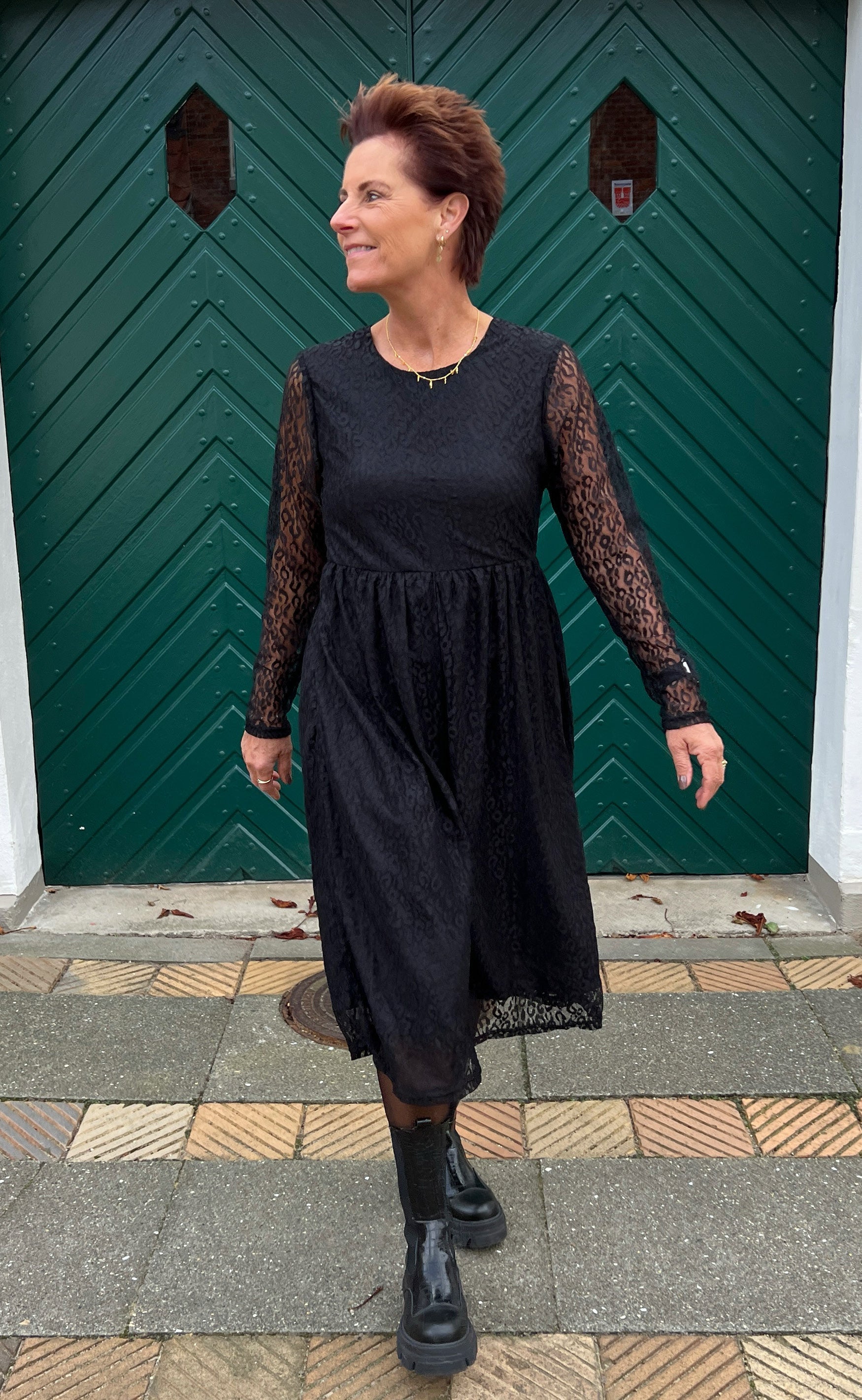 INA Copenhagen Kjole - Liva - Black Leopard Lace