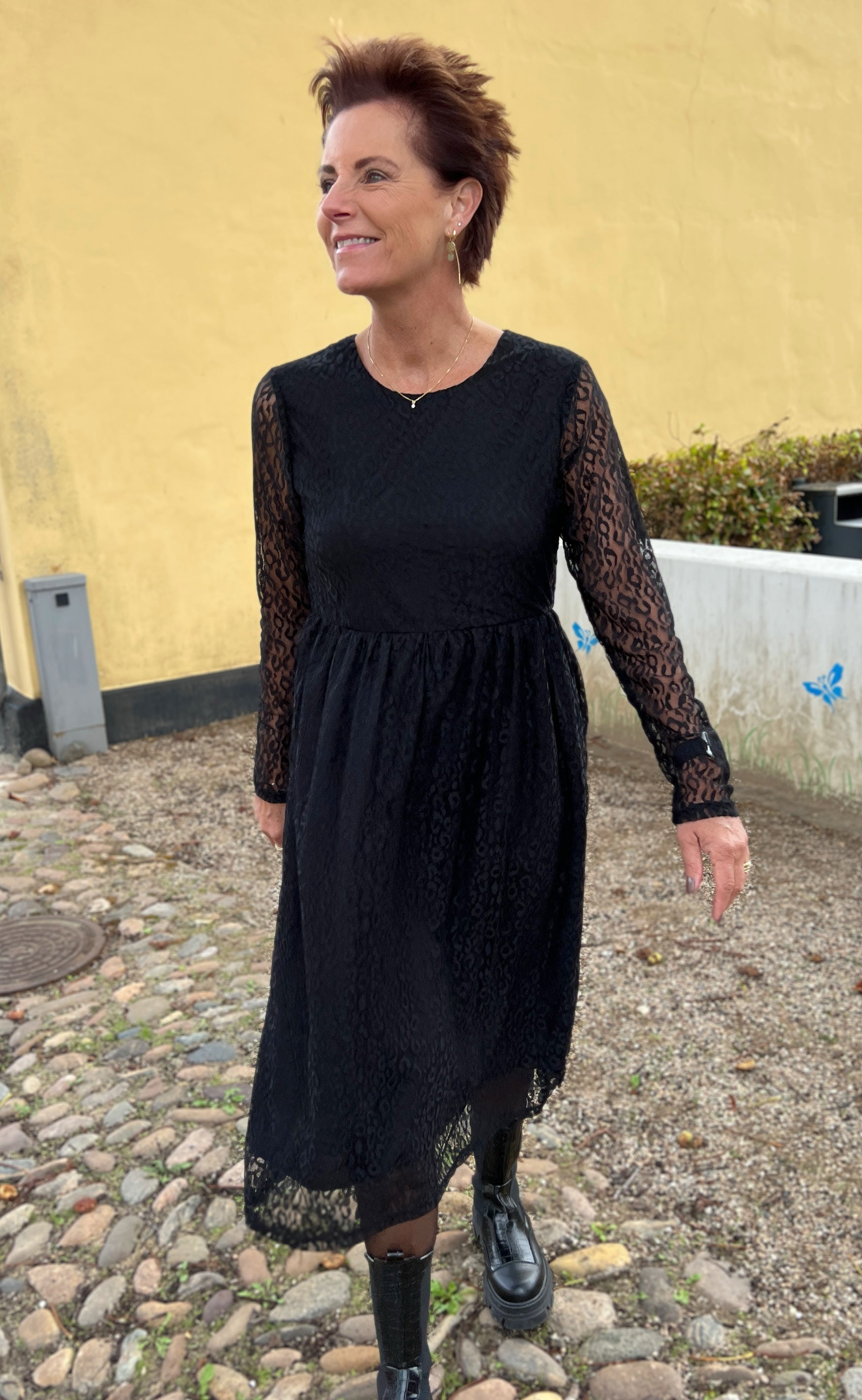 INA Copenhagen Kjole - Liva - Black Leopard Lace