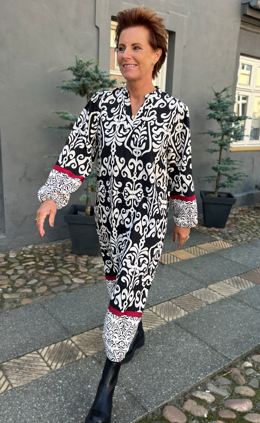INA Copenhagen Kjole - Tia - Black W. White Print