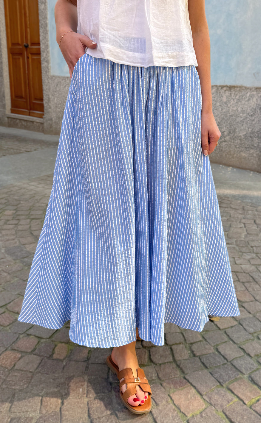 Say INA Copenhagen Skjørt - Lucia - Blue Striped