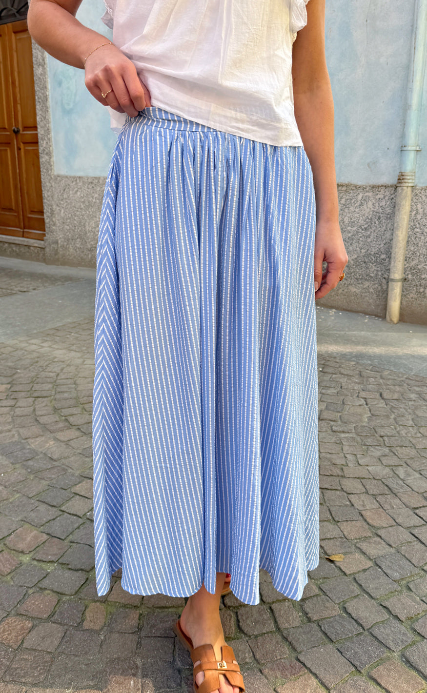 Say INA Copenhagen Skjørt - Lucia - Blue Striped
