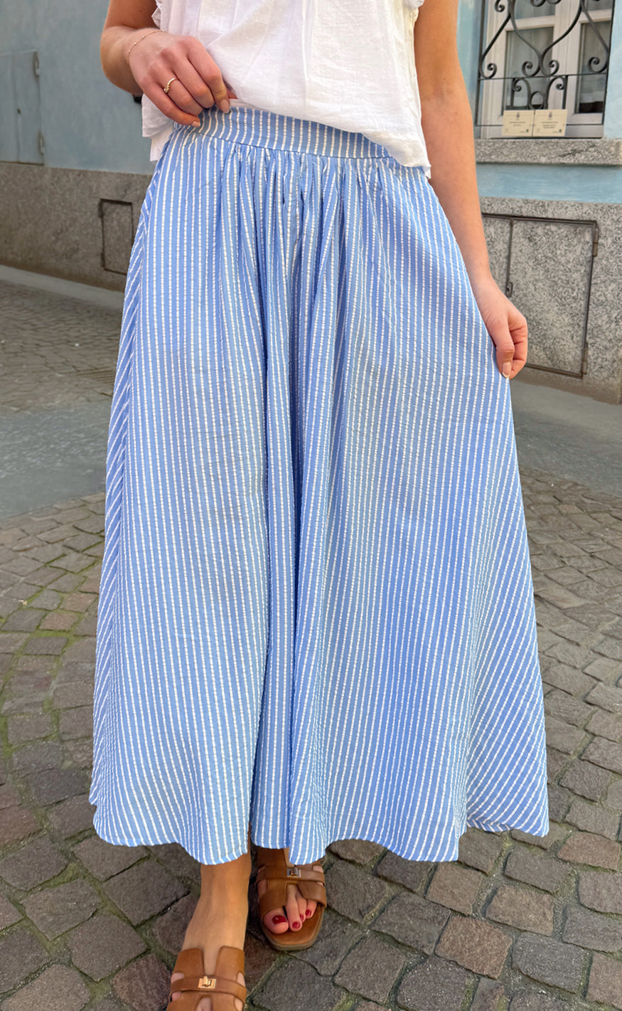 Say INA Copenhagen Skjørt - Lucia - Blue Striped