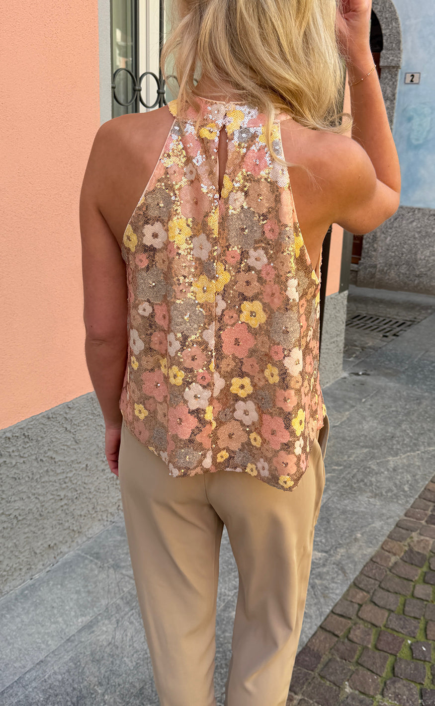 Say INA Copenhagen Topp - Ava - Summer Sequin Flowers