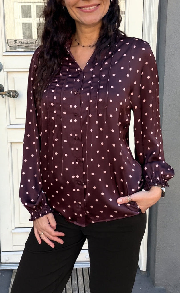 Say INA Copenhagen Bluse - Liara - Bordeaux W. Dots