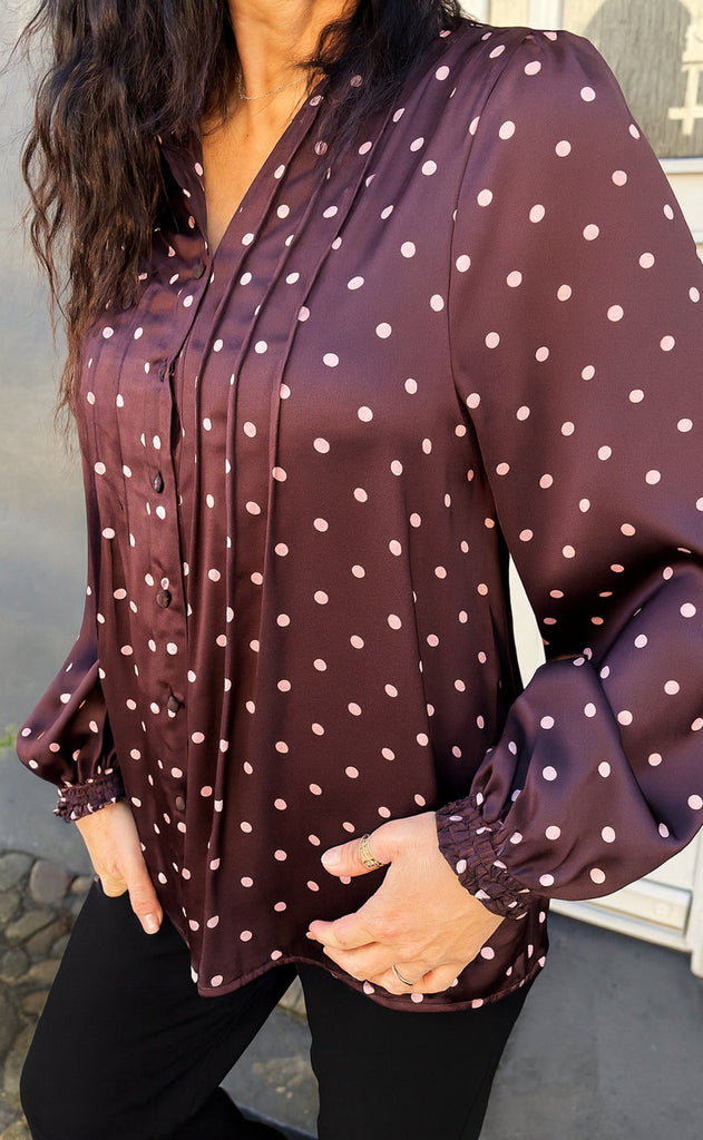 Say INA Copenhagen Bluse - Liara - Bordeaux W. Dots