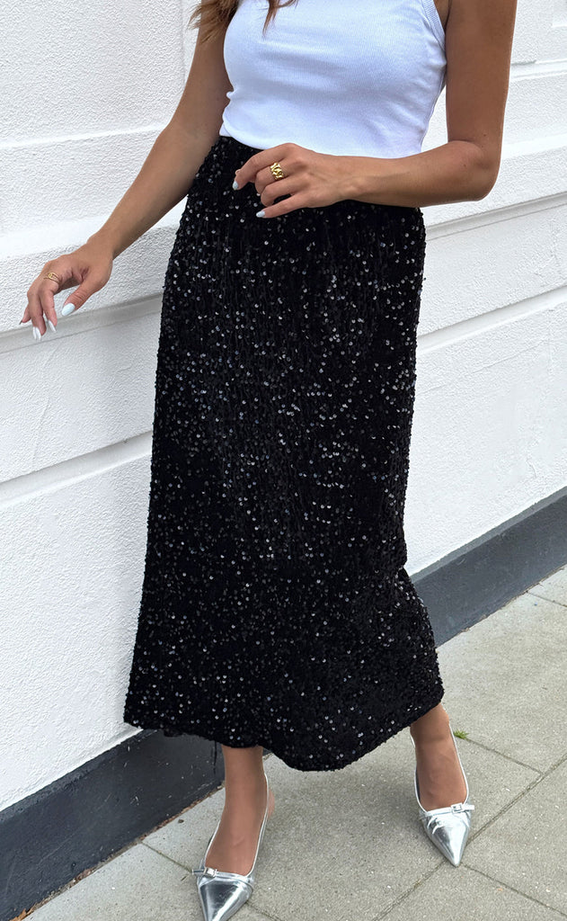 Say INA Copenhagen Skjørt - Sisse - Black Sequin