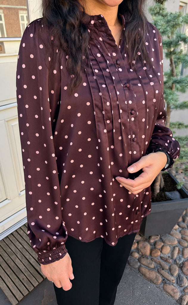 Say INA Copenhagen Bluse - Liara - Bordeaux W. Dots