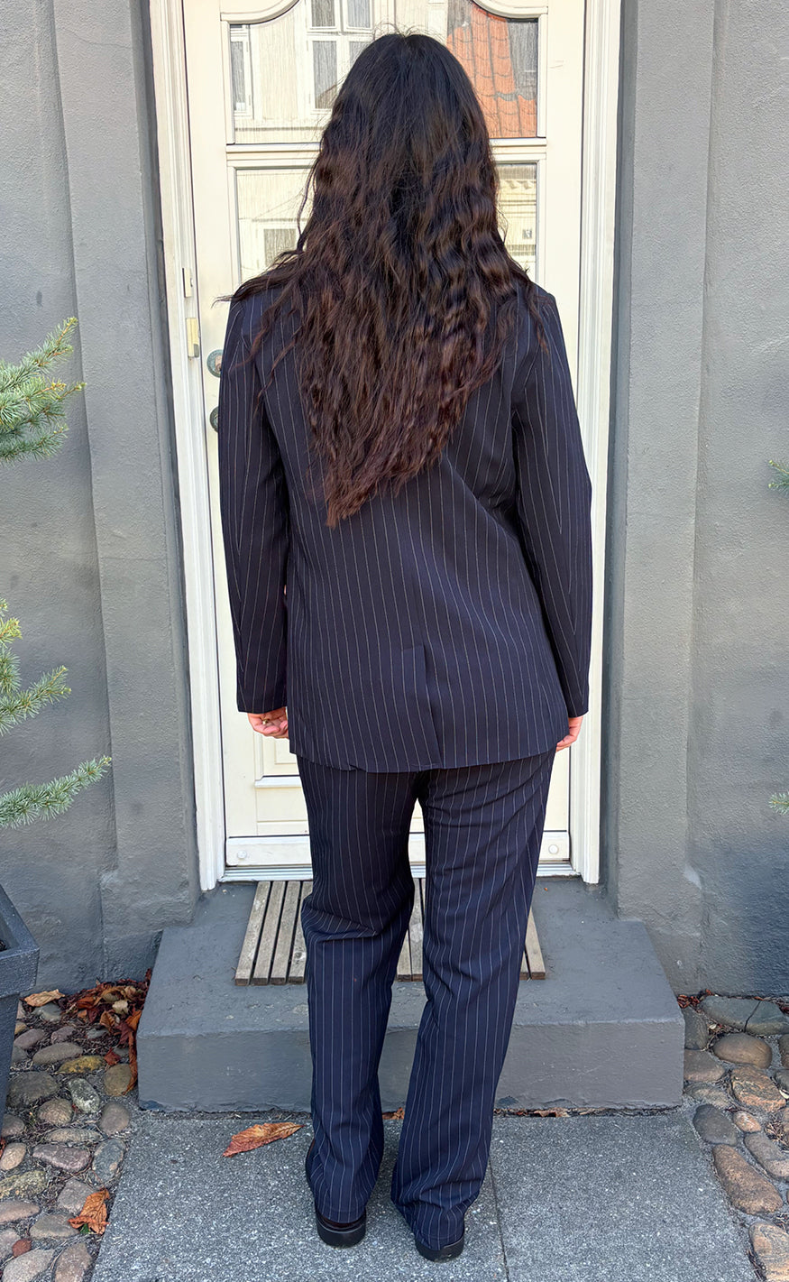 Say INA Copenhagen Blazer - Liva - Navy Blue Pinstripe