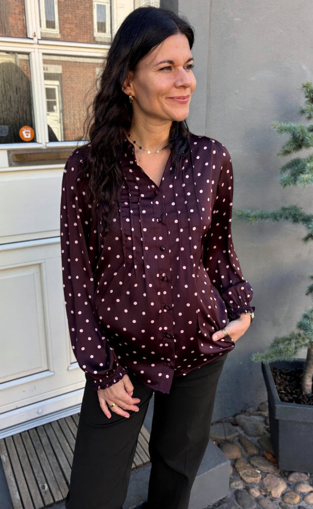 Say INA Copenhagen Bluse - Liara - Bordeaux W. Dots