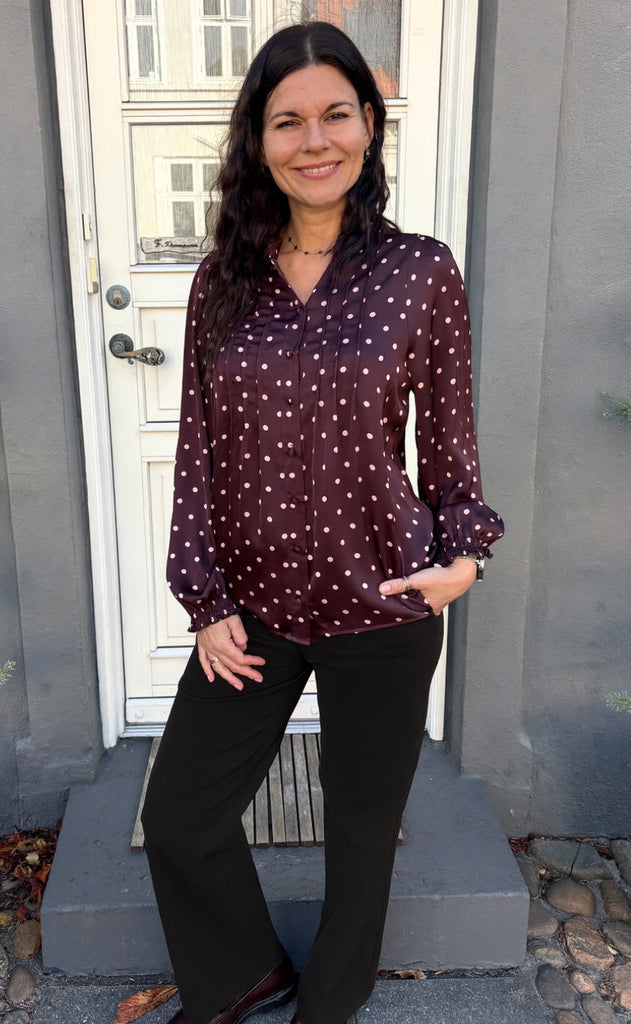 Say INA Copenhagen Bluse - Liara - Bordeaux W. Dots