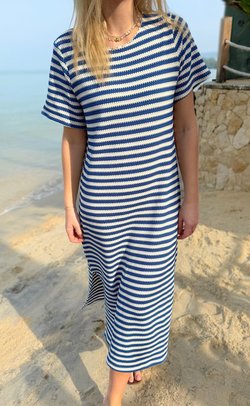 Say INA Copenhagen Kjole - Carolina Knit - Blue Striped