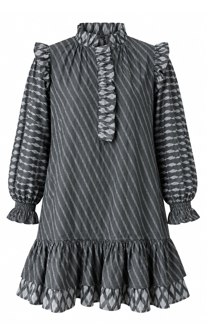 Say INA Copenhagen Kjole - Cassie - Black w. Grey Print