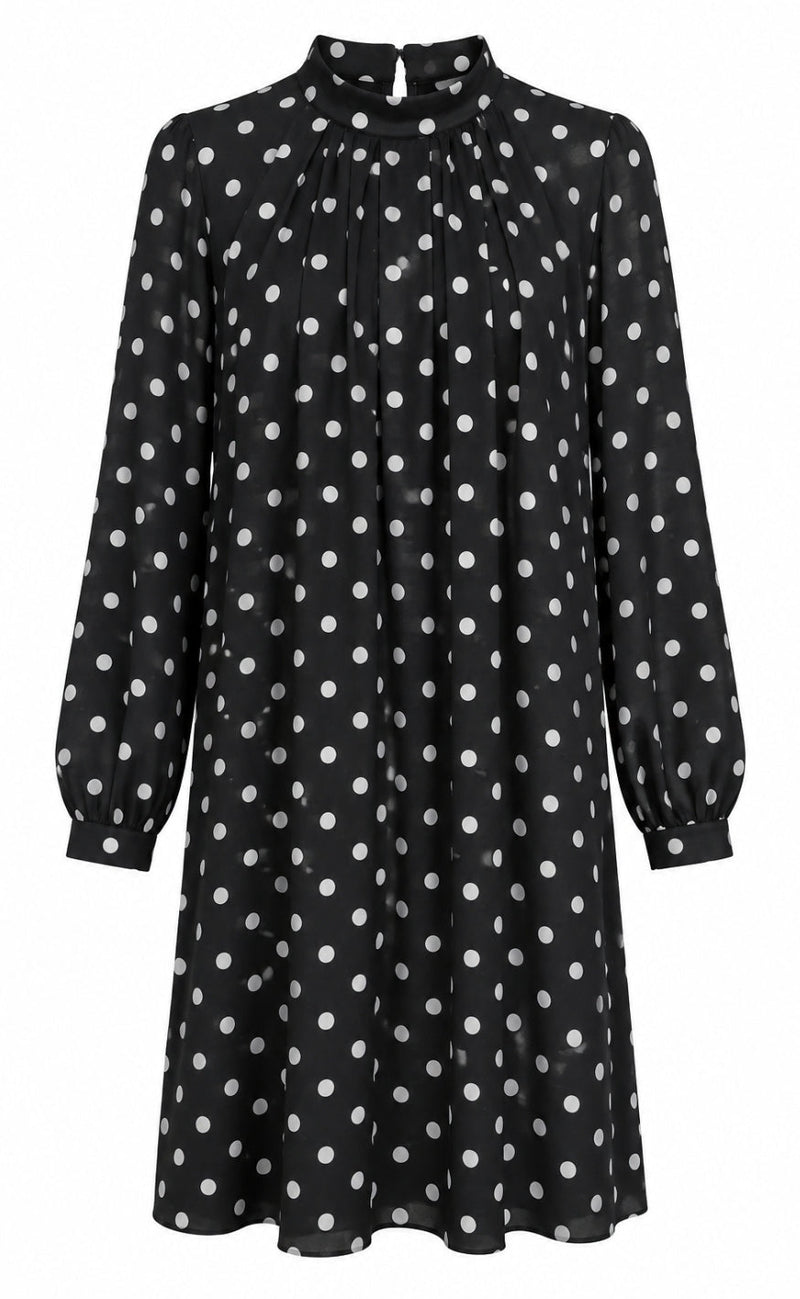 Say INA Copenhagen Kjole - Hazel - Black W. White Dots