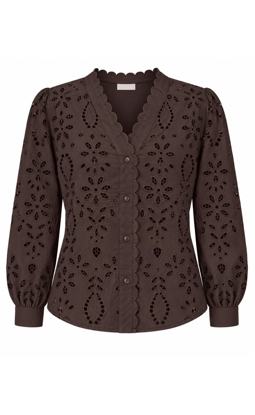 Say INA Copenhagen Skjorte - Brianna - Dark Brown