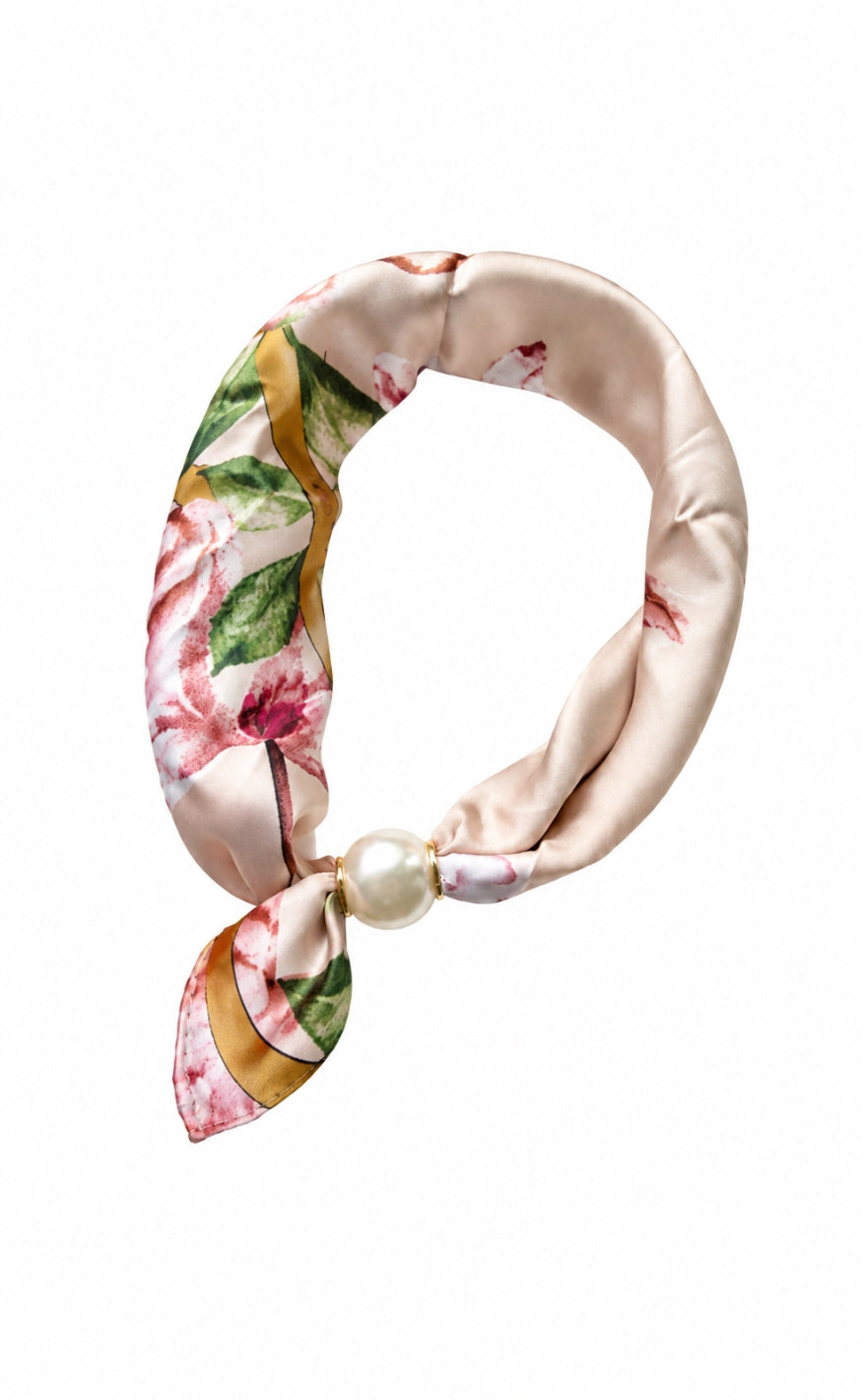 Tim & Simonsen Skjerf - Chloe Scarf w. Magnetic Pearl - Rose