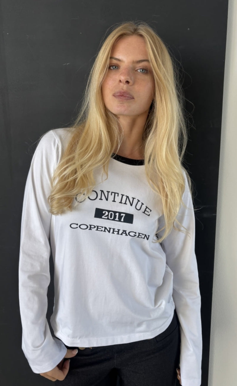 Continue Bluse - Dea - White w. Black