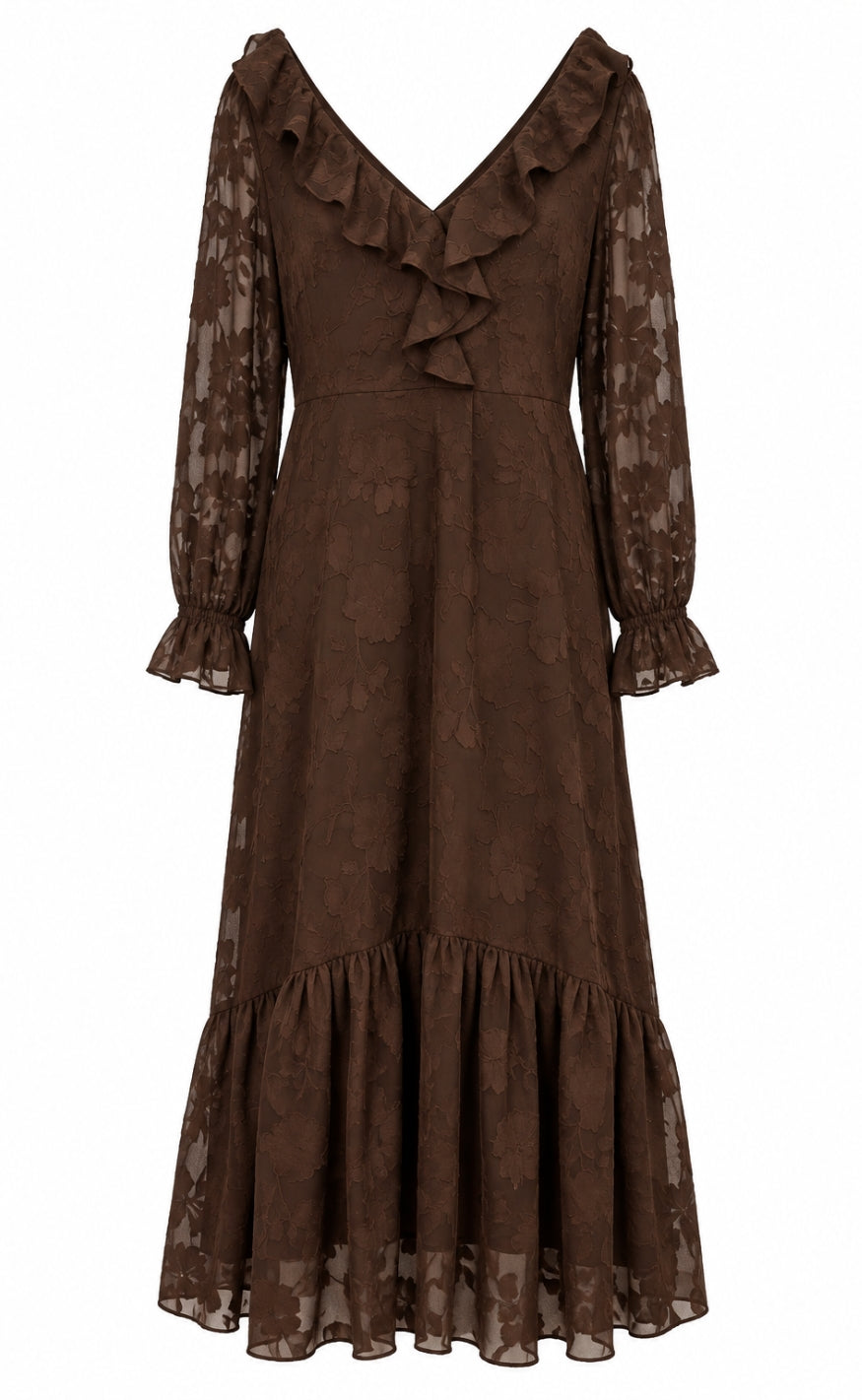 Say INA Copenhagen Kjole - Luna Elegance - Dark Brown Flower