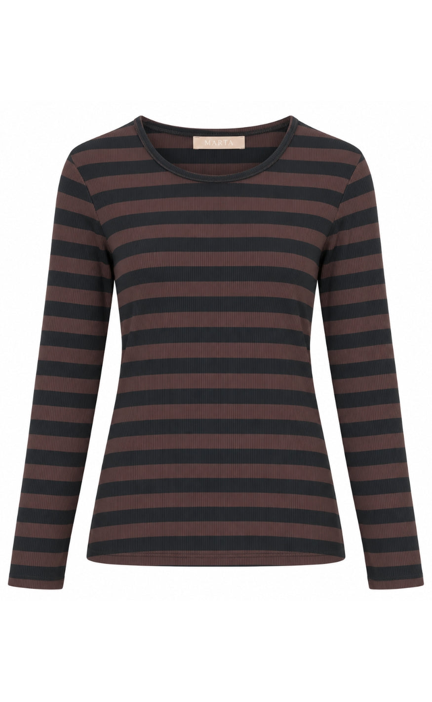 Marta Du Chateau Bluse - Begonia - Black/Moro