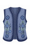 Say INA Copenhagen Vest - Abella - Light Blue w. Flower Embroidery