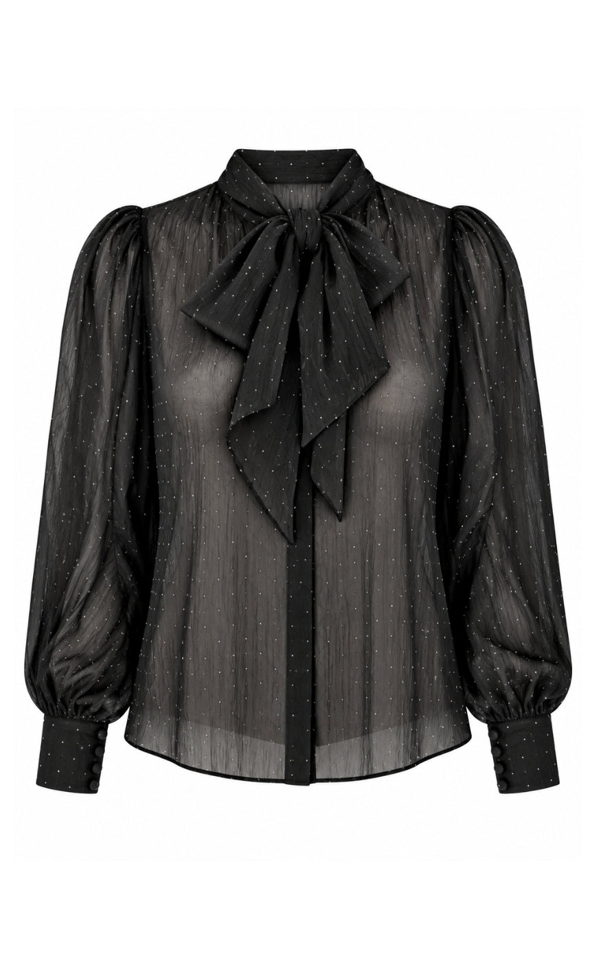 Say INA Copenhagen Skjorte - Nanna - Black W. Glitter Stones