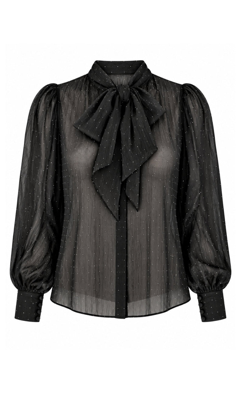 Say INA Copenhagen Skjorte - Nanna - Black W. Glitter Stones