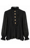 Say INA Copenhagen Bluse - Pia - Black Shimmer W. Gold Buttons