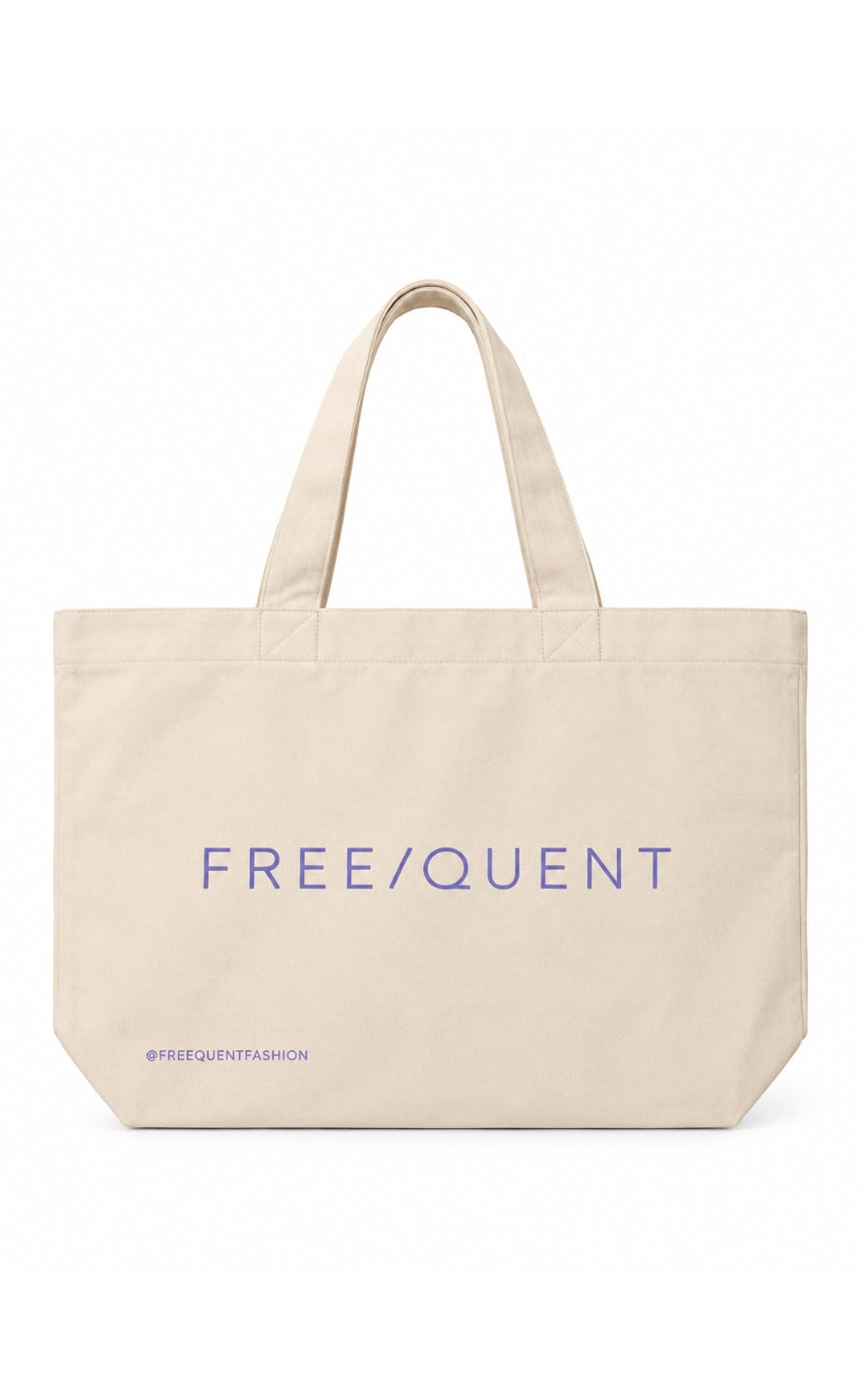 Freequet Veske - Canvas - Beige w. Lilac