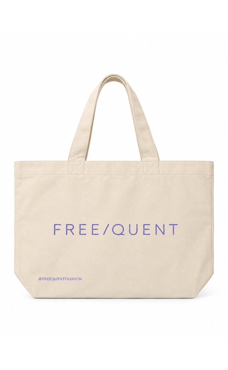 Freequet Veske - Canvas - Beige w. Lilac