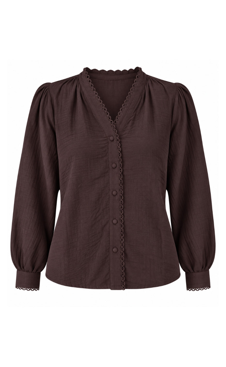 Say INA Copenhagen Skjorte - Bliss - Dark Brown