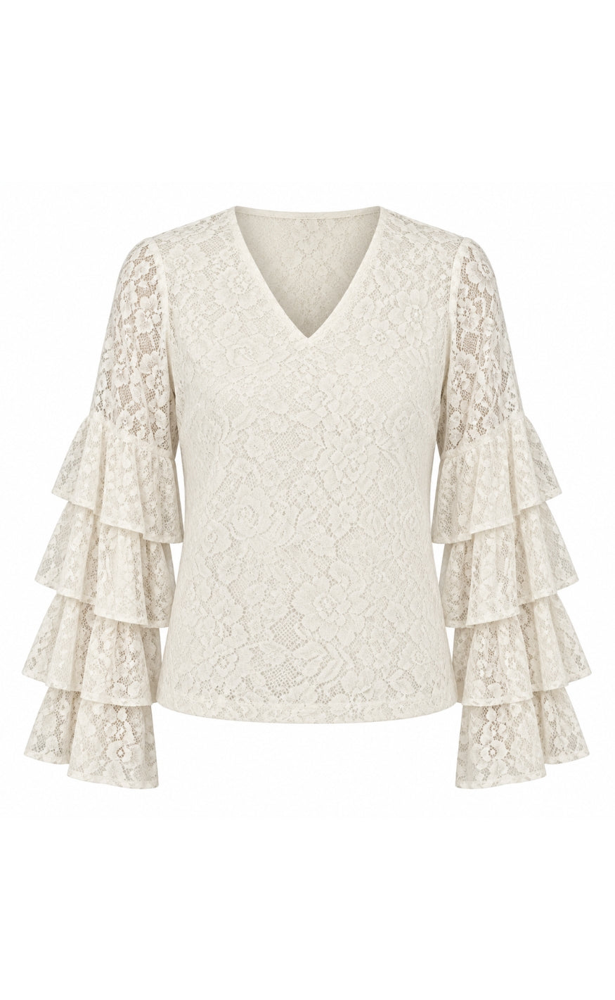 Say INA Copenhagen Bluse - Bellis - White Lace