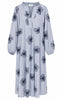 Say INA Copenhagen Kjole - Winnie New LS - Blue Striped W. Navy Flowers