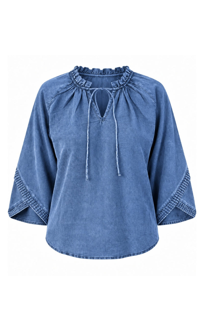 Say INA Copenhagen Bluse - Brynlee - Blue Denim