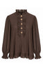 Say INA Copenhagen Bluse - Pia - Brown Shimmer W. Gold Buttons
