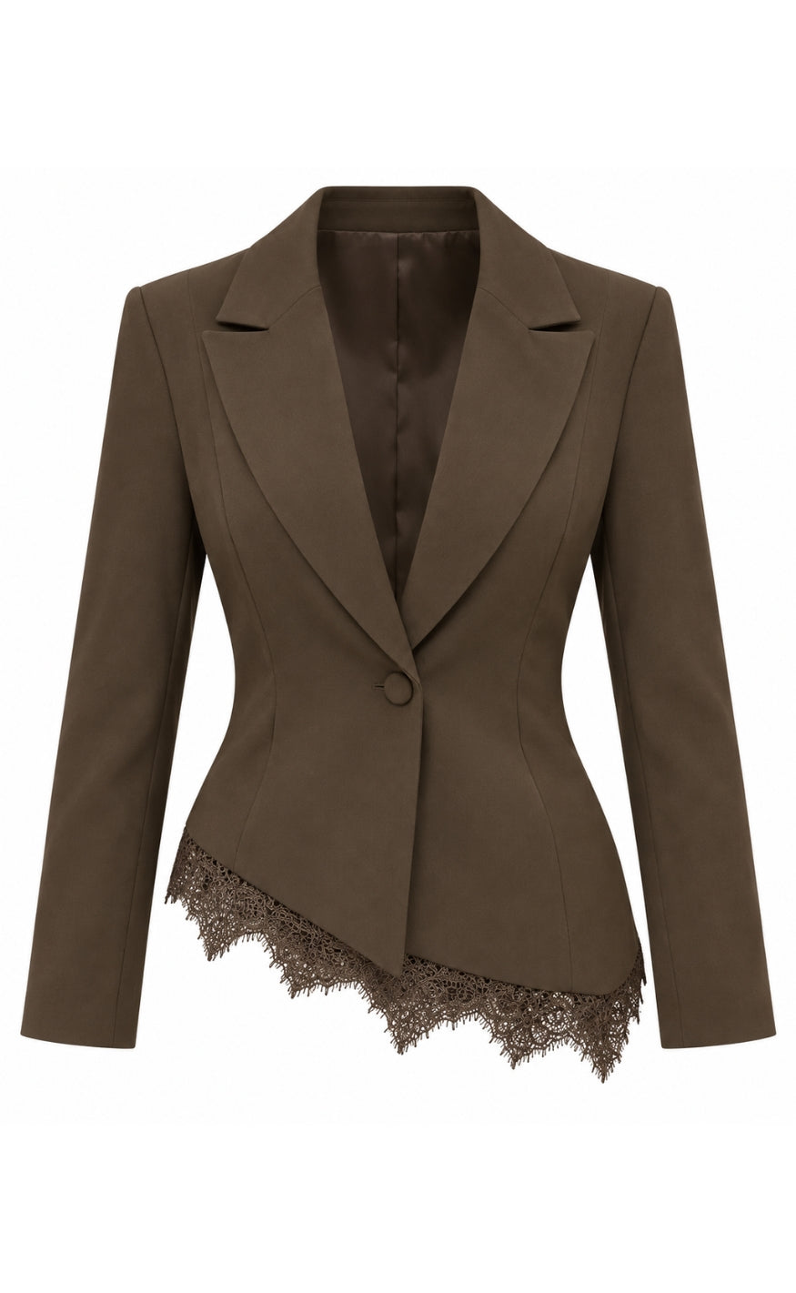Say INA Copenhagen Blazer - Soleia Asymmetrical - Dark Brown