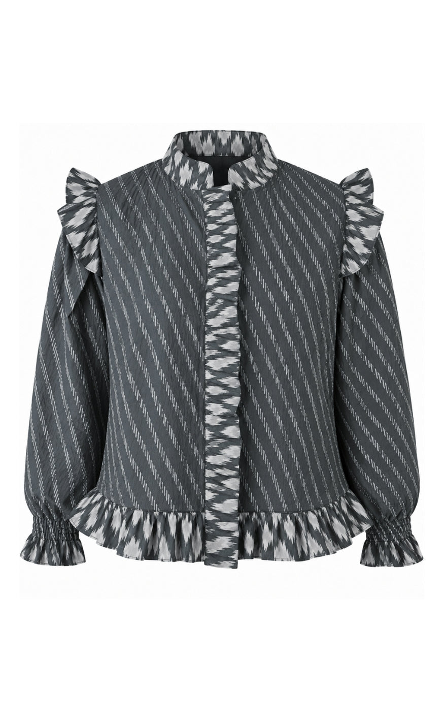 Say INA Copenhagen Bluse - Cassie - Black w. Grey Print