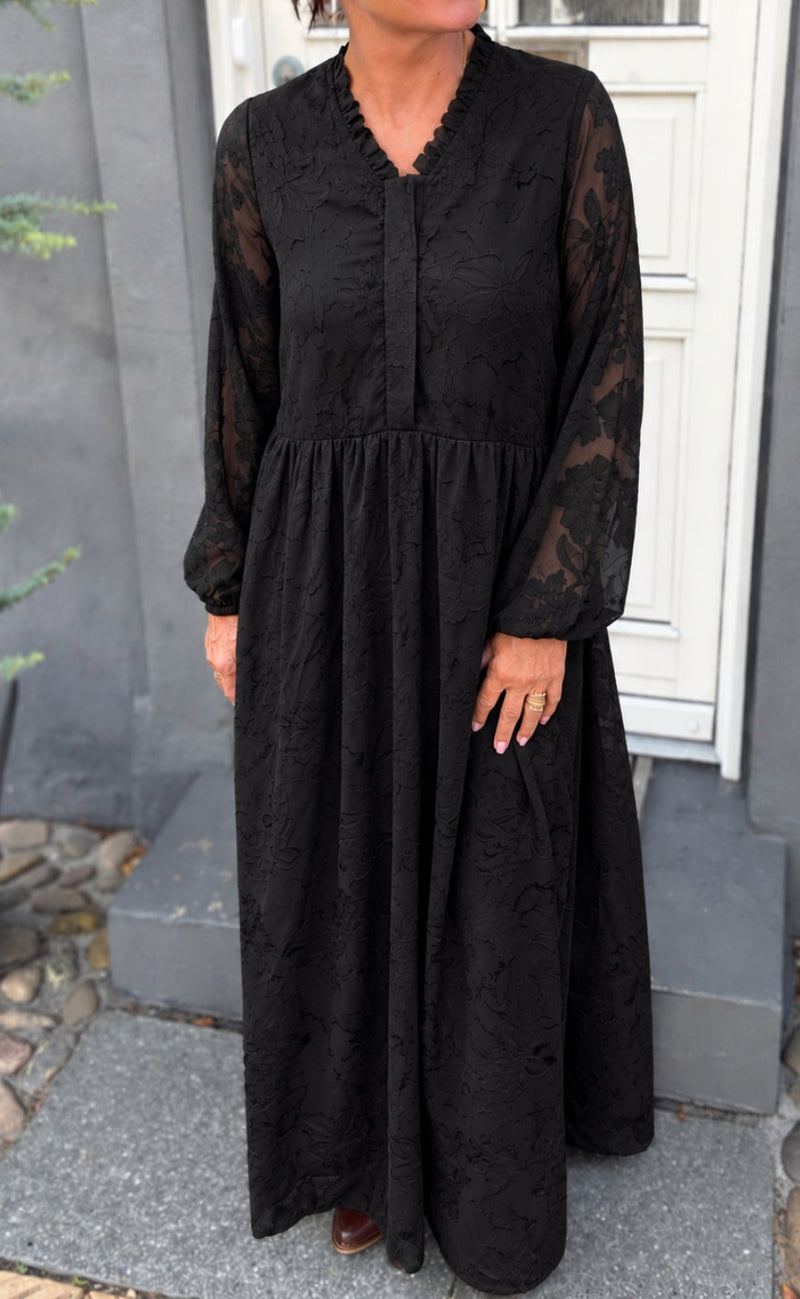 Say INA Copenhagen Kjole - Luna Long - Black Flower