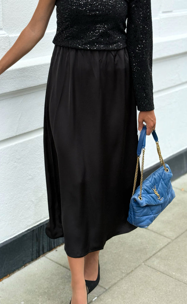 Say INA Copenhagen Skjørt - Kit Satin - Black