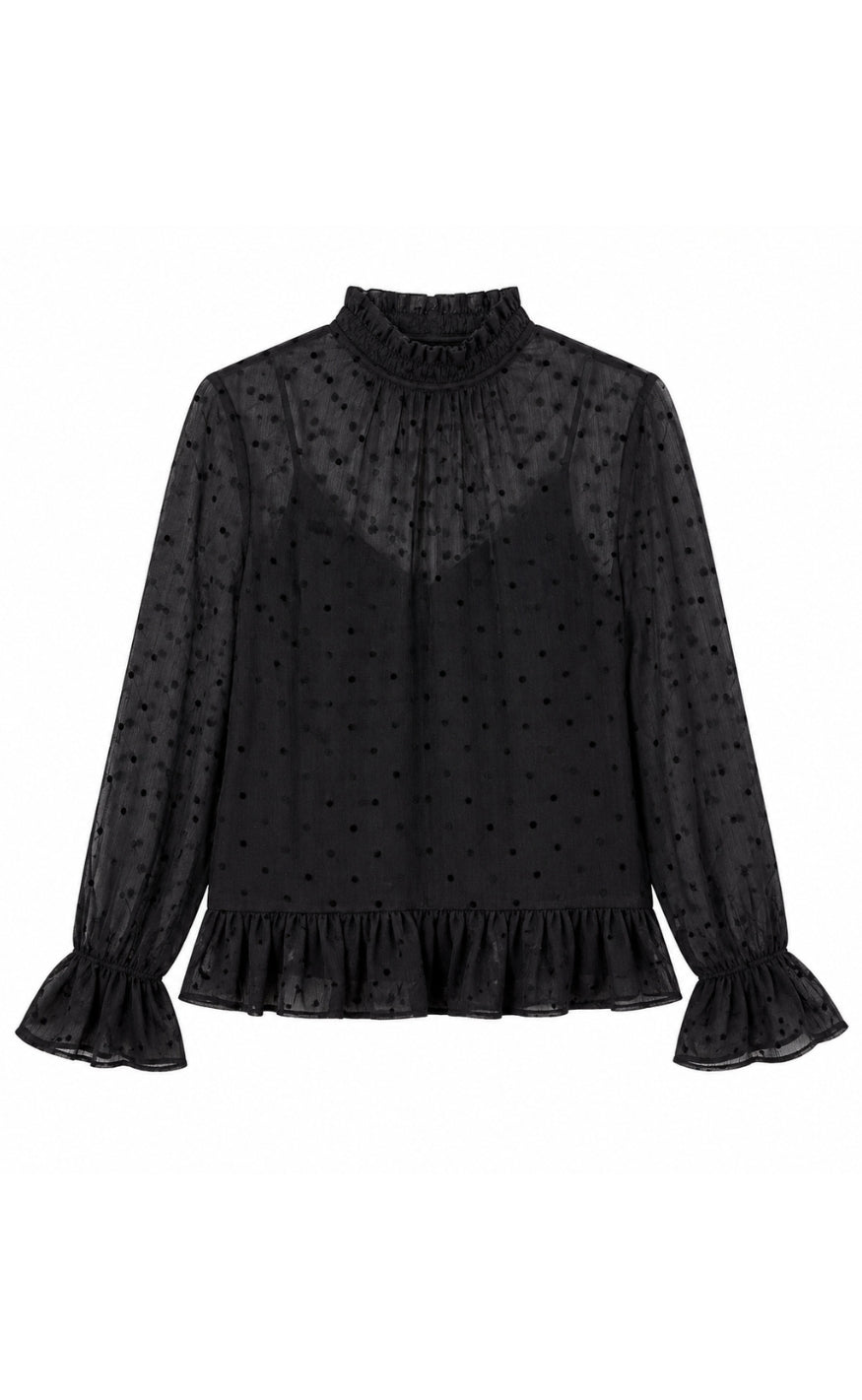 Say INA Copenhagen Bluse - Aria - Black w. Black Dots