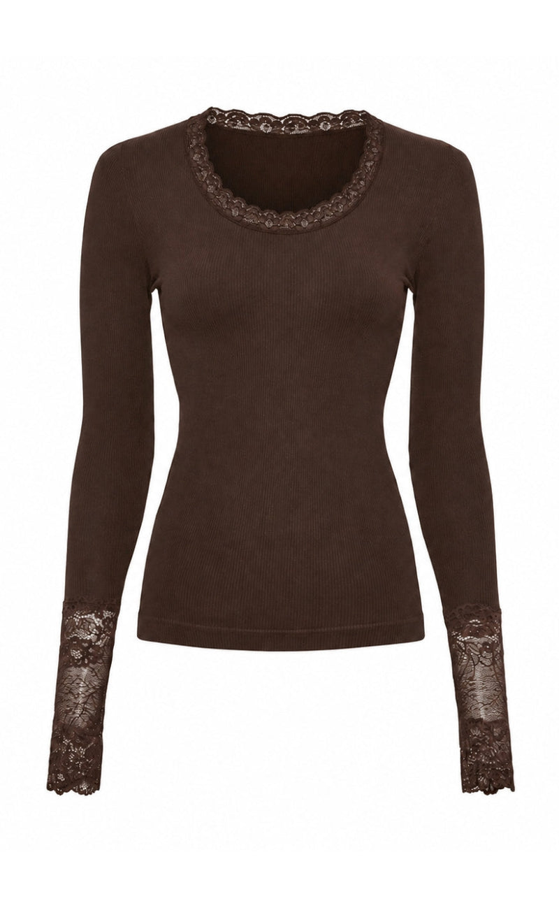 Tim & Simonsen Bluse - Frida Lace - Cioccolato