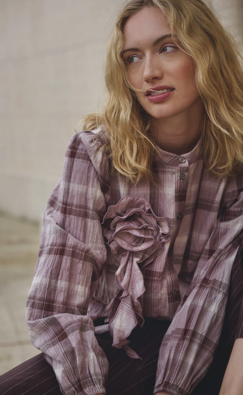 Love & Divine Skjorte - Love1654 - Rose Check